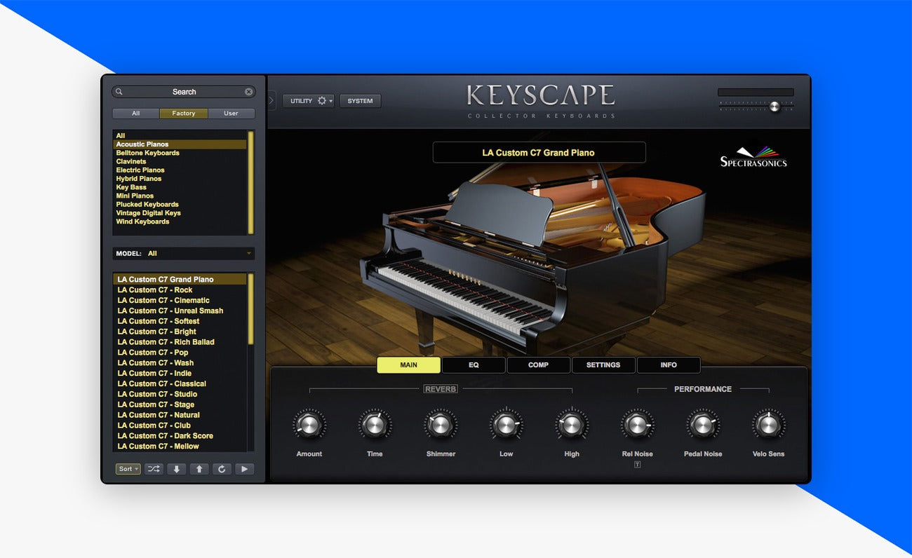 Spectrasonics Keyscape plugin interface