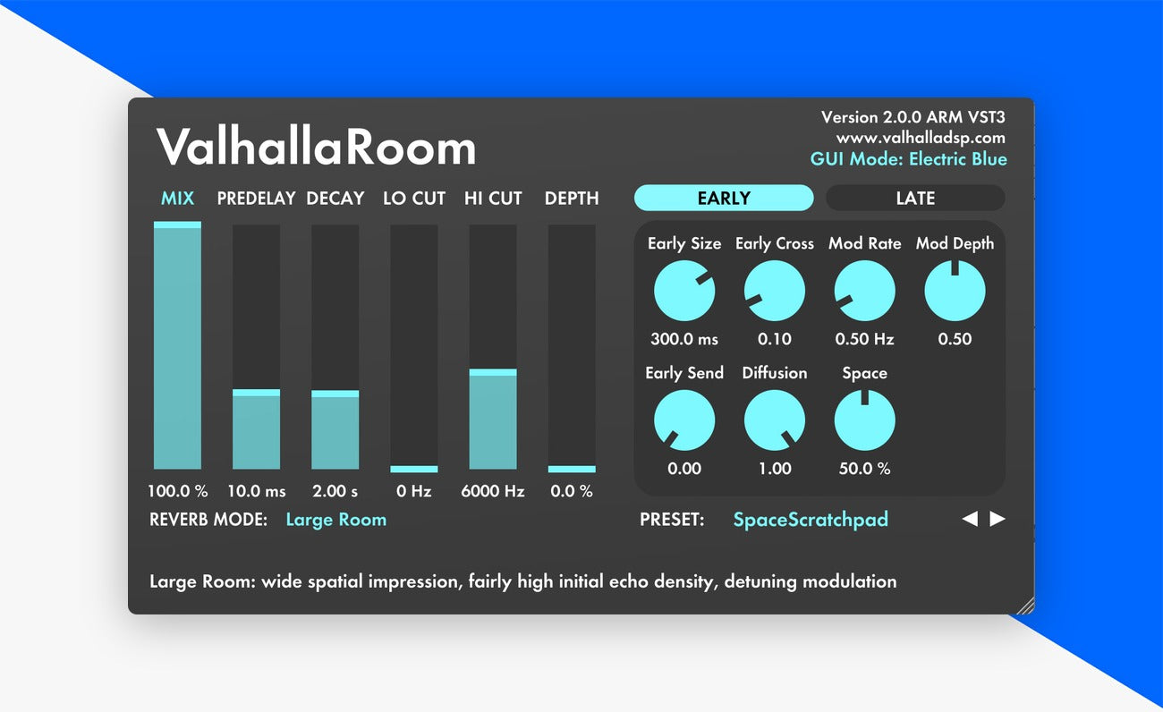 Valhalla Room plugin interface